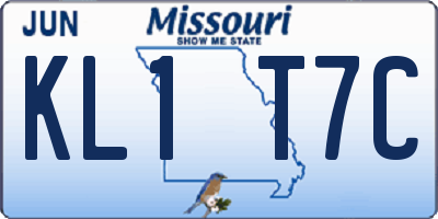 MO license plate KL1T7C