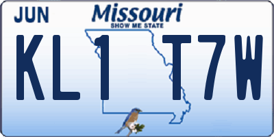 MO license plate KL1T7W