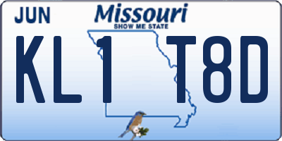 MO license plate KL1T8D