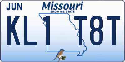MO license plate KL1T8T