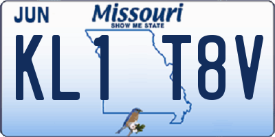 MO license plate KL1T8V
