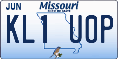 MO license plate KL1U0P