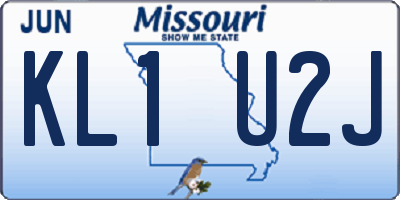 MO license plate KL1U2J