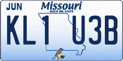 MO license plate KL1U3B