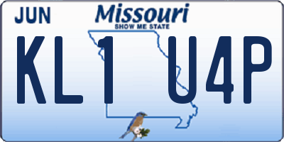 MO license plate KL1U4P