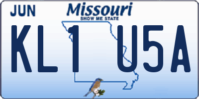 MO license plate KL1U5A