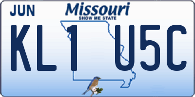 MO license plate KL1U5C