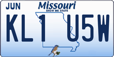 MO license plate KL1U5W