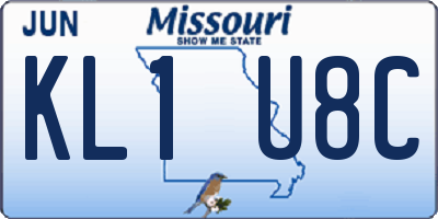 MO license plate KL1U8C