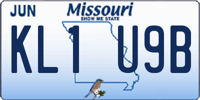 MO license plate KL1U9B