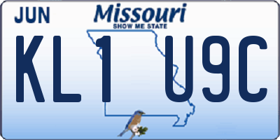 MO license plate KL1U9C