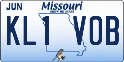 MO license plate KL1V0B