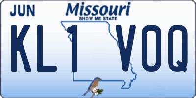 MO license plate KL1V0Q