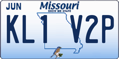 MO license plate KL1V2P