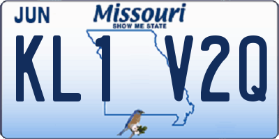 MO license plate KL1V2Q