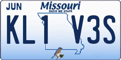 MO license plate KL1V3S