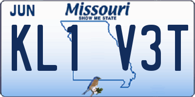 MO license plate KL1V3T