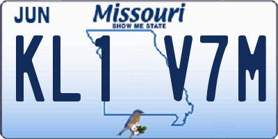 MO license plate KL1V7M