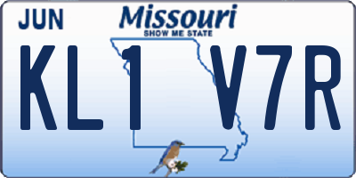 MO license plate KL1V7R