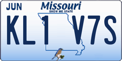 MO license plate KL1V7S