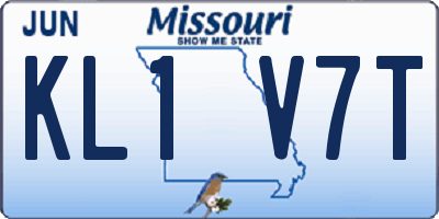 MO license plate KL1V7T