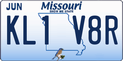 MO license plate KL1V8R