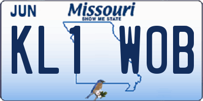 MO license plate KL1W0B