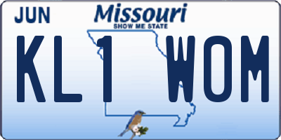 MO license plate KL1W0M