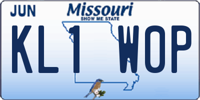 MO license plate KL1W0P