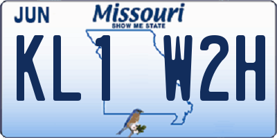 MO license plate KL1W2H
