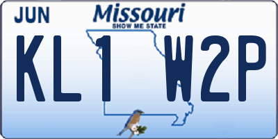 MO license plate KL1W2P