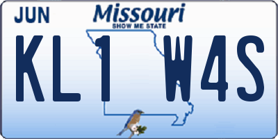 MO license plate KL1W4S