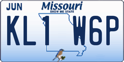MO license plate KL1W6P