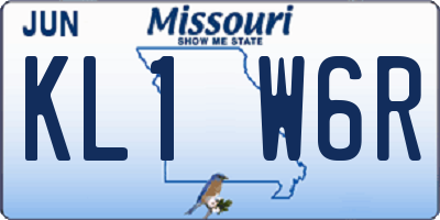 MO license plate KL1W6R