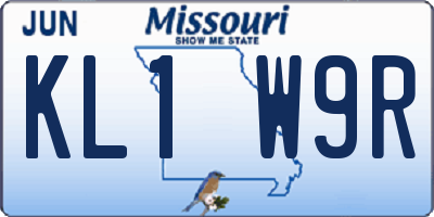 MO license plate KL1W9R