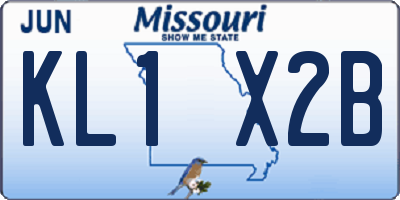 MO license plate KL1X2B