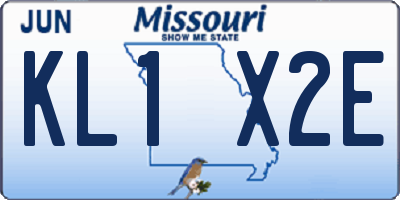 MO license plate KL1X2E