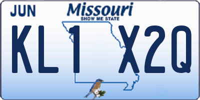 MO license plate KL1X2Q