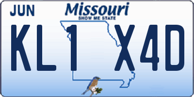 MO license plate KL1X4D