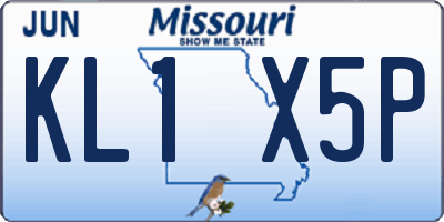 MO license plate KL1X5P