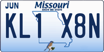 MO license plate KL1X8N