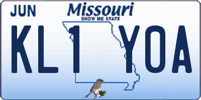 MO license plate KL1Y0A
