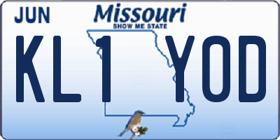 MO license plate KL1Y0D