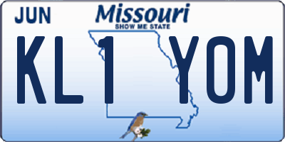 MO license plate KL1Y0M