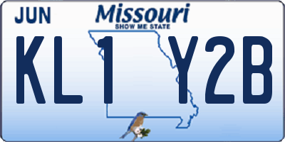 MO license plate KL1Y2B