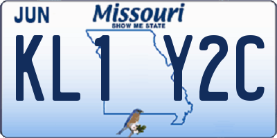 MO license plate KL1Y2C