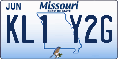 MO license plate KL1Y2G