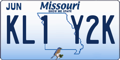 MO license plate KL1Y2K