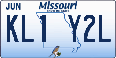 MO license plate KL1Y2L