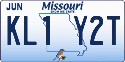 MO license plate KL1Y2T